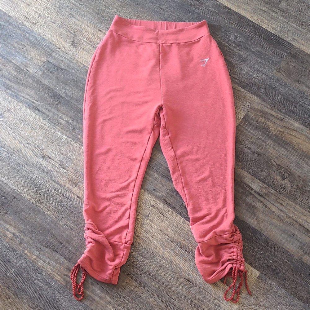 🔖3for$25 Gymshark | Pink High Waisted Adjustable Length Jogger Sweat Pants